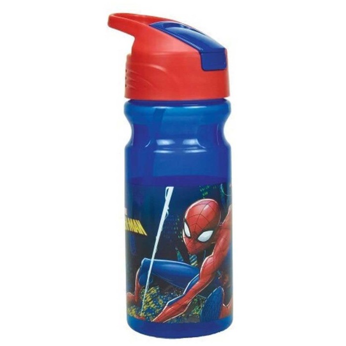 Gim Πλαστικό Παγούρι με Καλαμάκι Spiderman σε Μπλε χρώμα 500ml