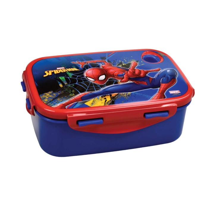 Gim Spider-Man Πλαστικό Παιδικό Δοχείο Φαγητού Μπλε
