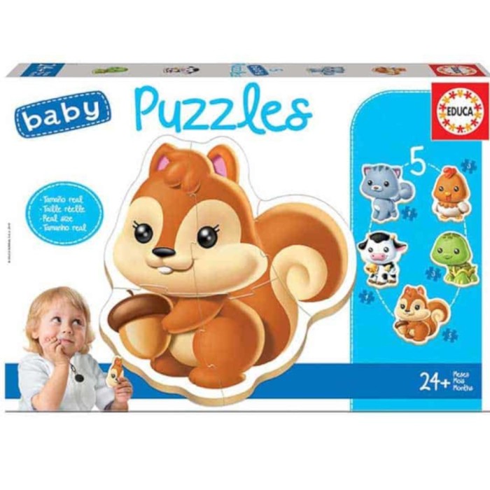 Παιδικό Puzzle Baby Animals Educa 5 Παζλ 14pcs για 2+ Ετών