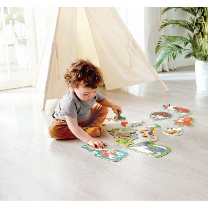 Hape Happy Puzzles Ξύλινο Παζλ Οι Φίλοι Του Δάσους