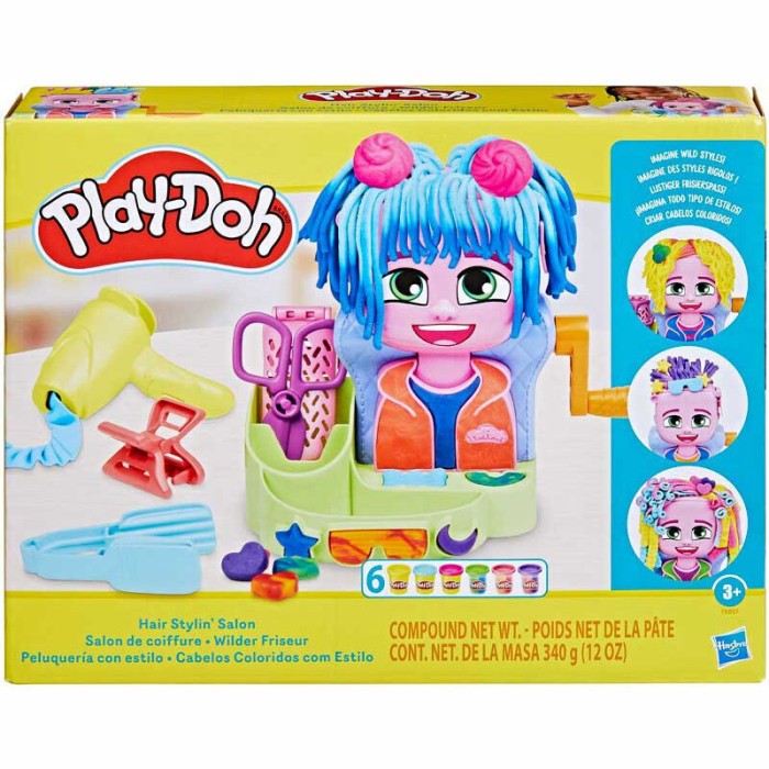 Hasbro Play-Doh Πλαστελίνη - Παιχνίδι Hair Stylin' Salon για 3+ Ετών, 6τμχ