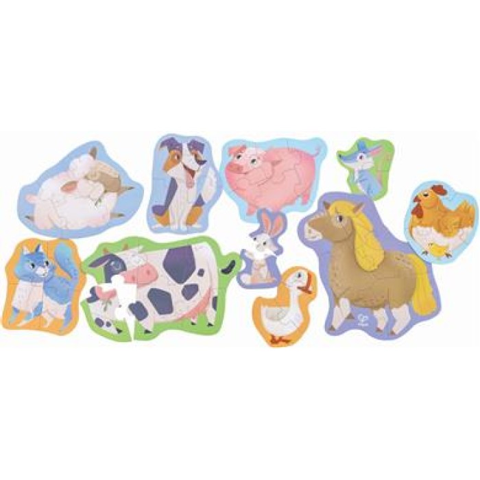 Hape Happy Puzzles Ξύλινο Παζλ Οι Φίλοι Των Ζώων Της Φάρμας (E1648A)