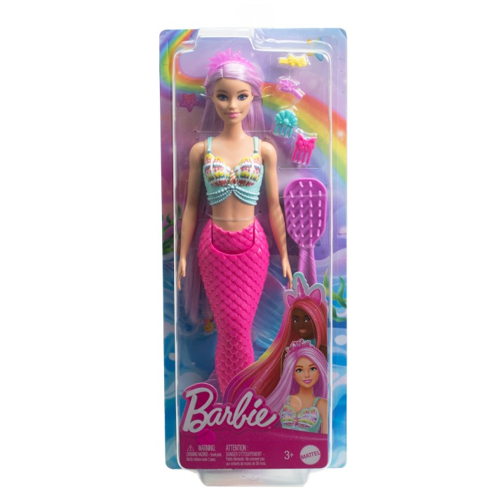Barbie Κούκλα Mermaid with Colorful Hair, Tails and Headband Accessories για 3+ Ετών