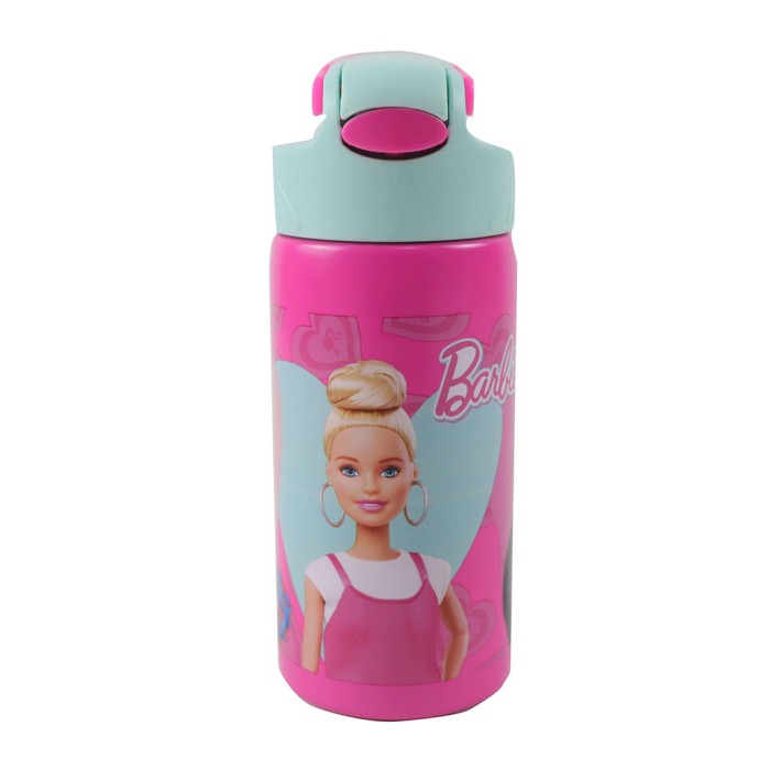 Gim Παιδικό Παγούρι Barbie Ανοξείδωτο με Καλαμάκι 500ml