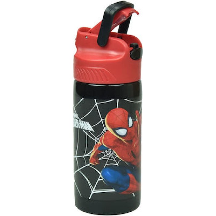 Παιδικό Παγούρι Spiderman Ανοξείδωτο με Καλαμάκι 500ml