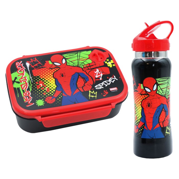 Φαγητοδοχείο 800ml & Παγούρι 500ml Spiderman