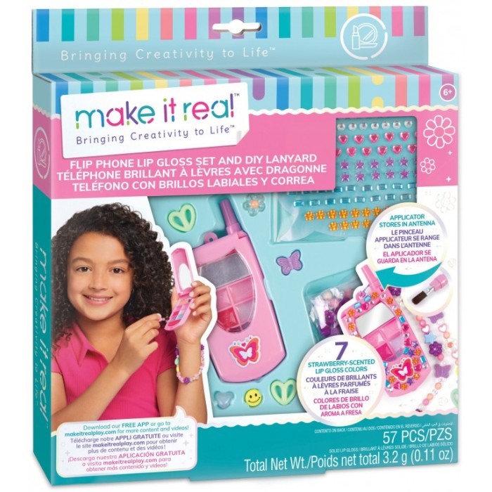 Make it Real - Beauty | Flip phone lip gloss set and DIY lanyard