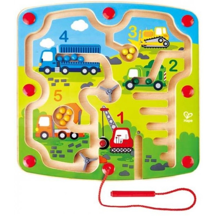 Hape Totally Amazing Ξύλινος Λαβύρινθος Με Οχήματα & Αριθμούς