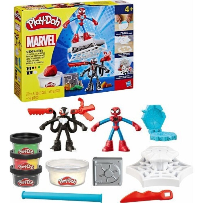 Play-Doh Πλαστελίνη - Παιχνίδι Marvel Spiderman Launch And Suce Battle για 4+ Ετών