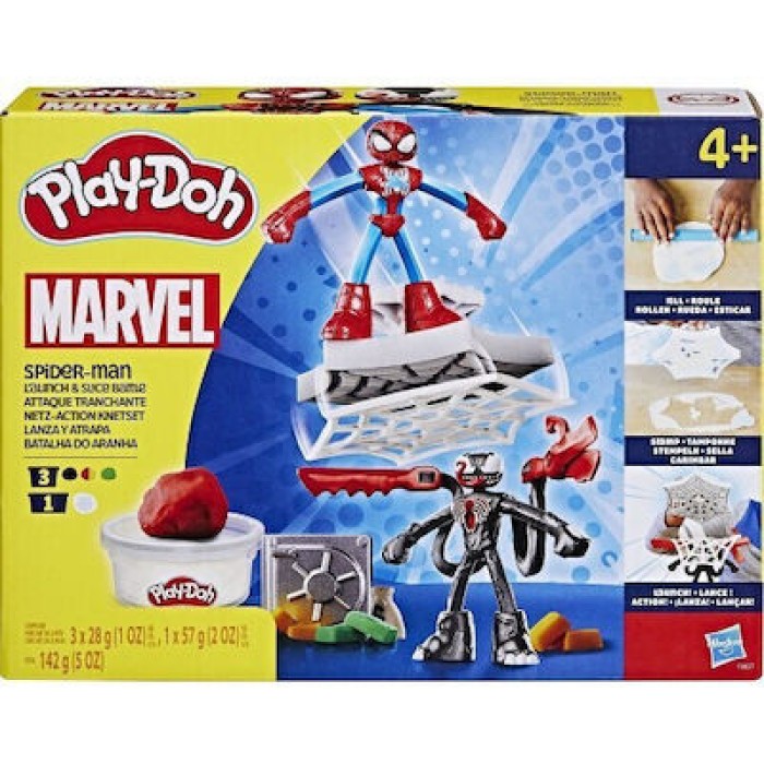 Play-Doh Πλαστελίνη - Παιχνίδι Marvel Spiderman Launch And Suce Battle για 4+ Ετών