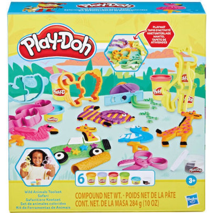 Play-Doh Πλαστελίνη - Παιχνίδι Wild Animals για 3+ Ετών, 6τμχ