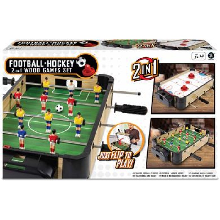 Ξύλινο Ποδοσφαιράκι & Air Hockey Tabletop 2 In 1