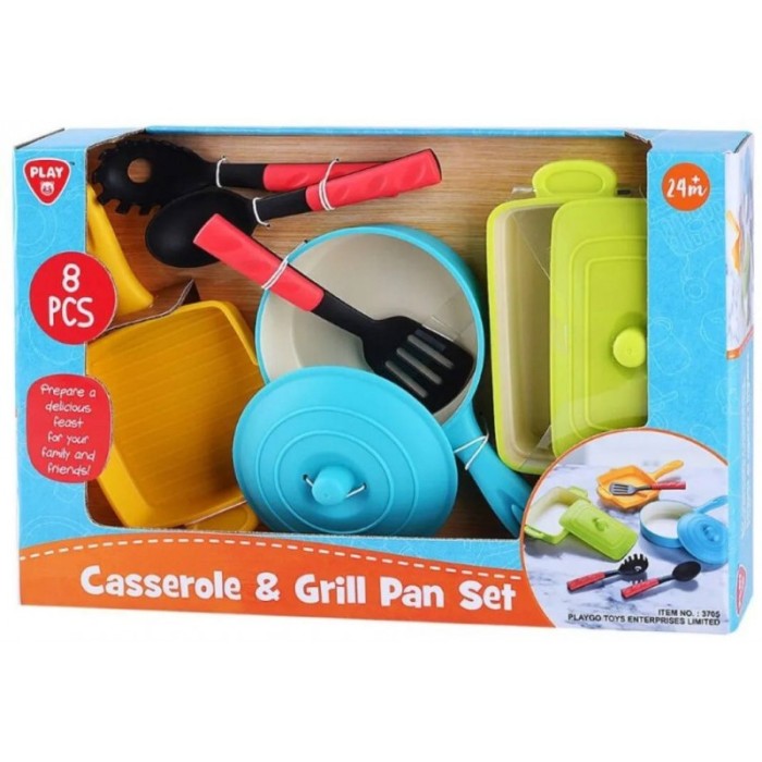Playgo Σετ Κουζινικών Casserole & Grill Pan 8Τμχ