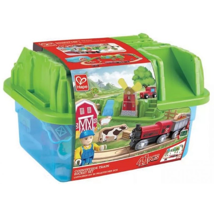 Hape Railway Ξύλινος Σιδηρόδρομος Countryside Bucket Set