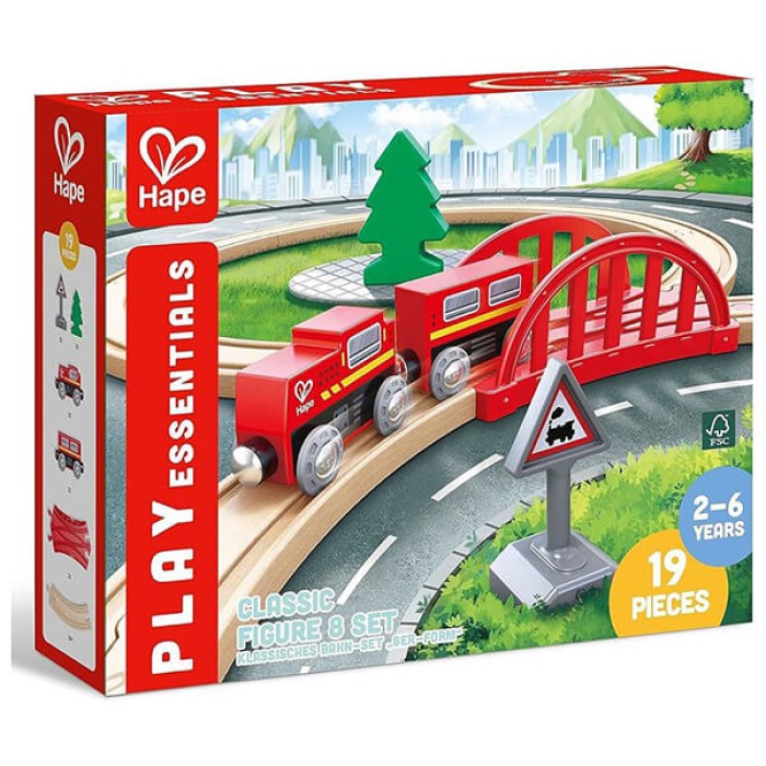 Hape Railway Ξύλινο Classic Figure 8 Τρένο Set