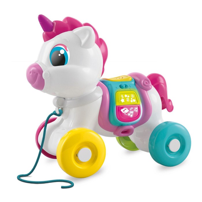 Baby Clementoni Συρόμενο Παιχνίδι Μονόκερος με Ήχους για 6+ Μηνών
