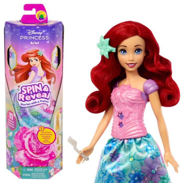 Disney Princess Spin Reveal Κούκλα Άριελ με 11 Εκπλήξεις 