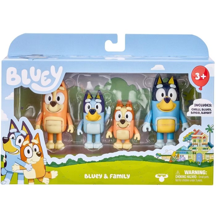 Bluey Σετ Με 4 Φιγούρες Bluey & Family
