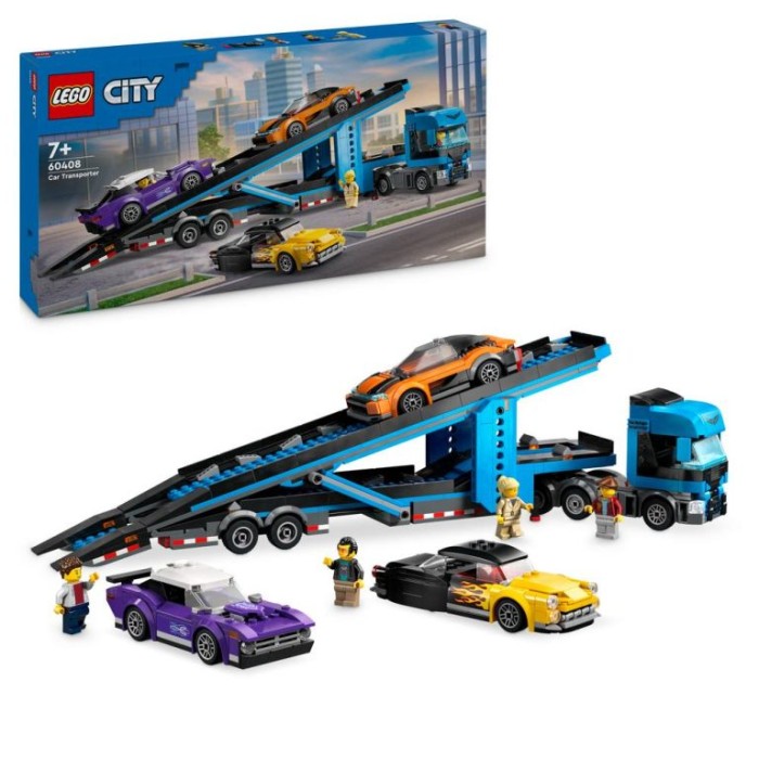  Lego Car Transporter Truck With Sports Cars