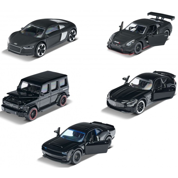 Majorette D/C Giftpack Black Edition Σετ 5 Αυτοκίνητα 7.5cm 