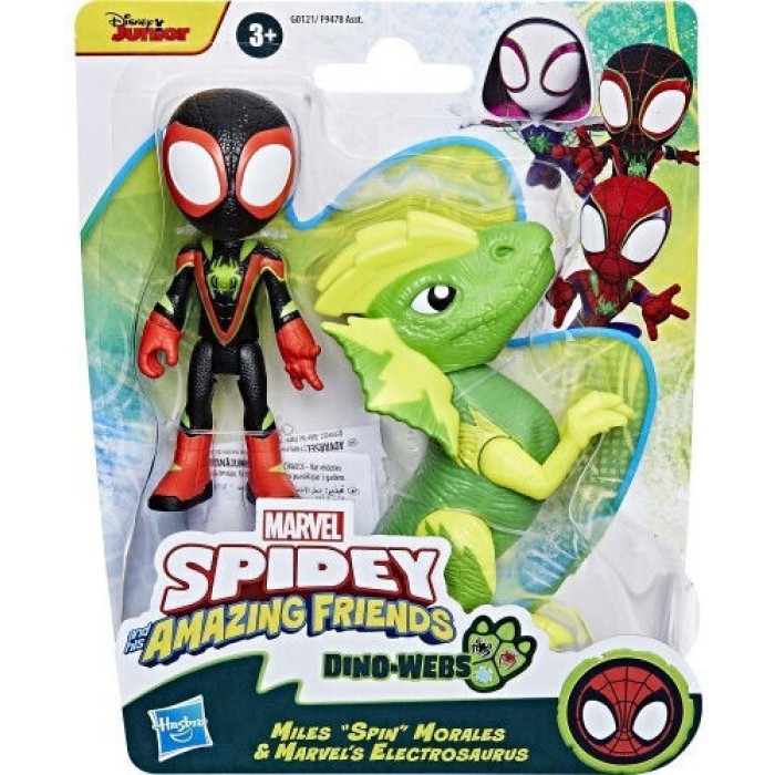 Φιγούρα Δράσης Spider-Man Dino-Webs, Miles Spin Morales And S Electrosaurus 10εκ.