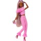 Barbie Deluxe Style Soft Pink Jumpsuit Μαλλιά Κοτσιδάκια Κούκλα για 3+ Ετών
