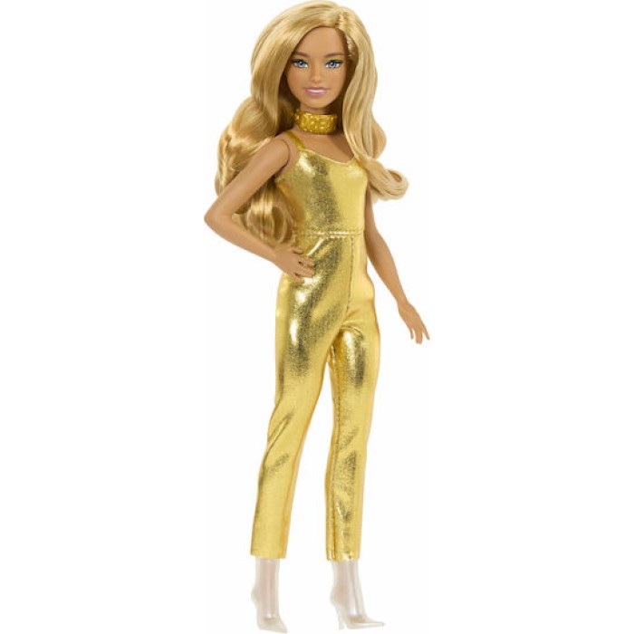Barbie Κούκλα Fashionistas 222, with Gold Jumpsuit and Blonde Hair για 3+ Ετών