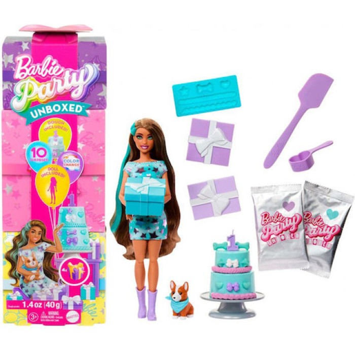 Barbie Party Unboxed Κούκλα για 3+ Ετών