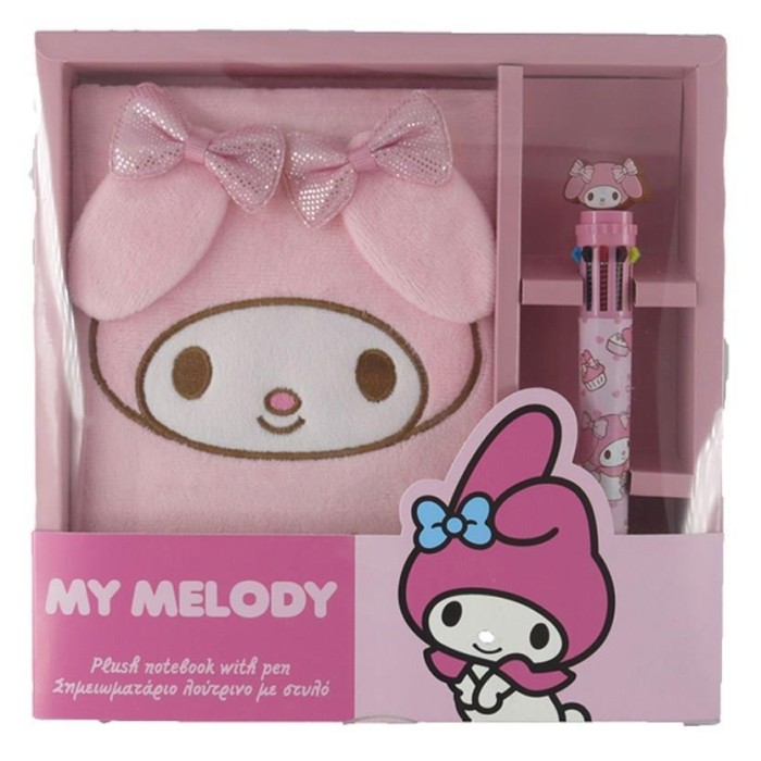 Σετ Λούτρινο Σημειωματάριο Ροζ με Στυλό My Melody