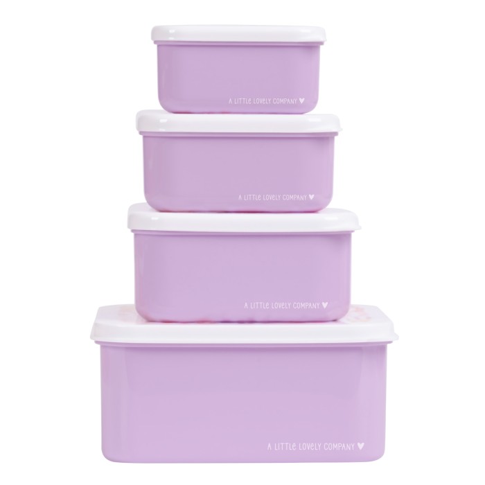 A little lovely company Σετ 4 δοχεία φαγητού Lunch & Snack Box Flower garden