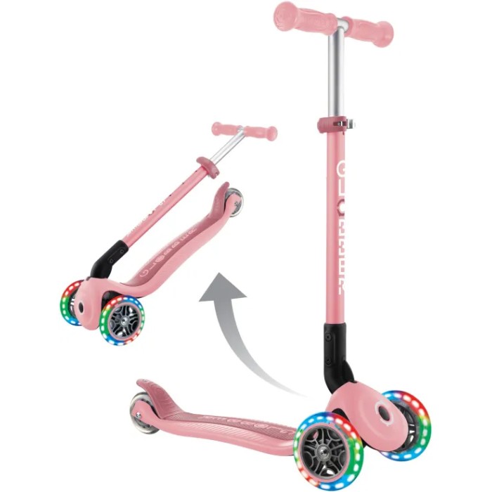Globber Scooter Primo Foldable Lights Pastel Pink Globber Scooter Primo Foldable Lights Pastel Pink