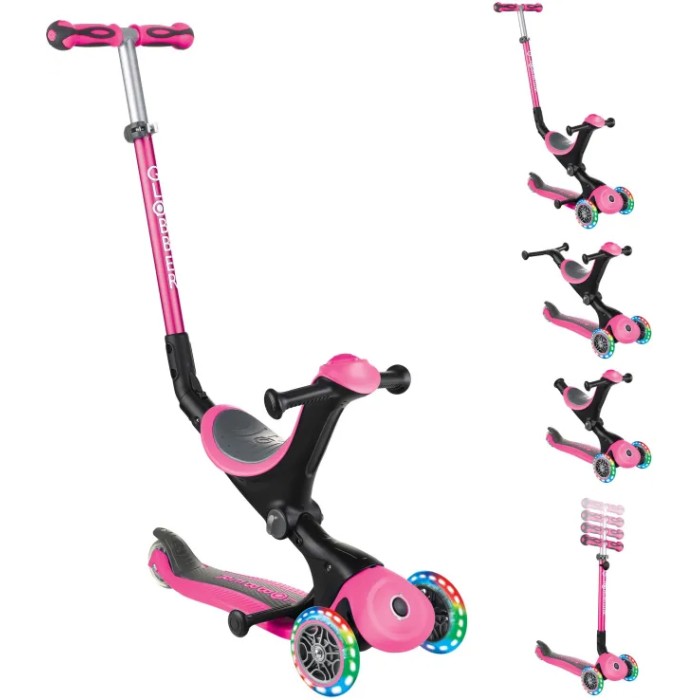 Globber Scooter Go Up Deluxe Lights Deep Pink Globber Scooter Go Up Deluxe Lights Deep Pink