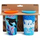 Munchkin Παιδικά Ποτηράκια "Miracle 360° Wildlove Sippy" από Πλαστικό Πολύχρωμο 2τμχ 266ml 