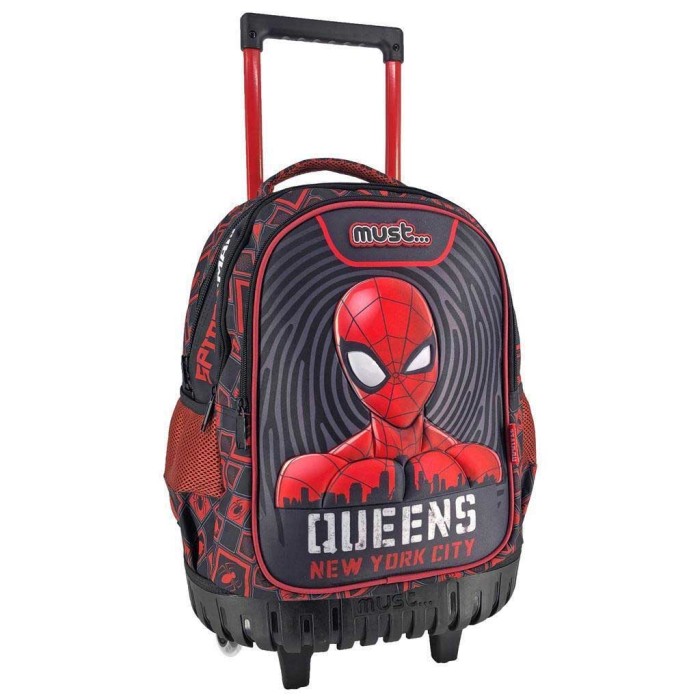 Must Spiderman Queens New York City Σχολική Τσάντα Τρόλεϊ Δημοτικού Πολύχρωμη Μ34 x Π20 x Υ44εκ