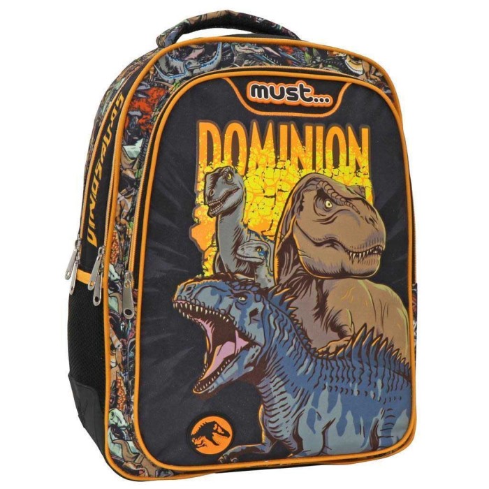 Must Jurassic Dominion Σχολική Τσάντα Πλάτης Δημοτικού Πολύχρωμη Μ32 x Π18 x Υ43εκ