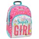 Must Energy Super Girl με 3 Θήκες Σχολική Τσάντα Πλάτης Δημοτικού σε Ροζ χρώμα Μ33 x Π16 x Υ45εκ