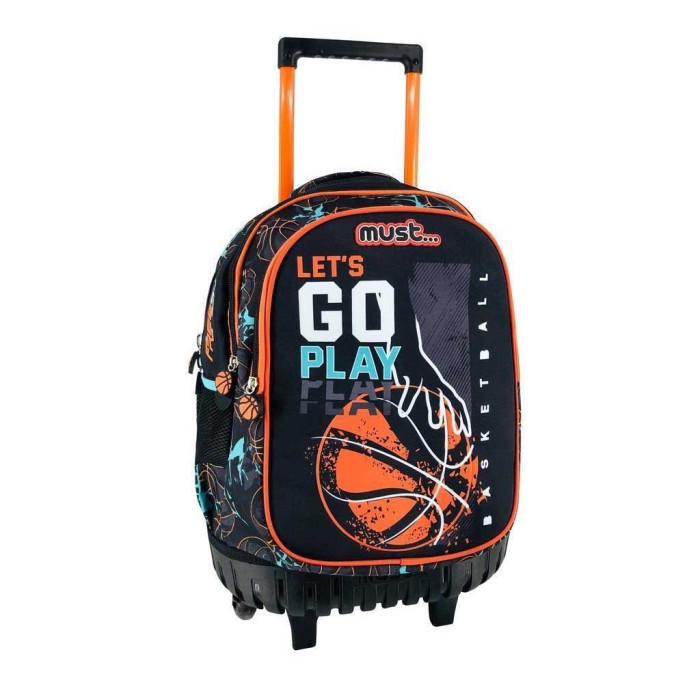 Must Basketball Lets Go Play Σχολική Τσάντα Τρόλεϊ Δημοτικού Πολύχρωμη Μ34 x Π20 x Υ45εκ