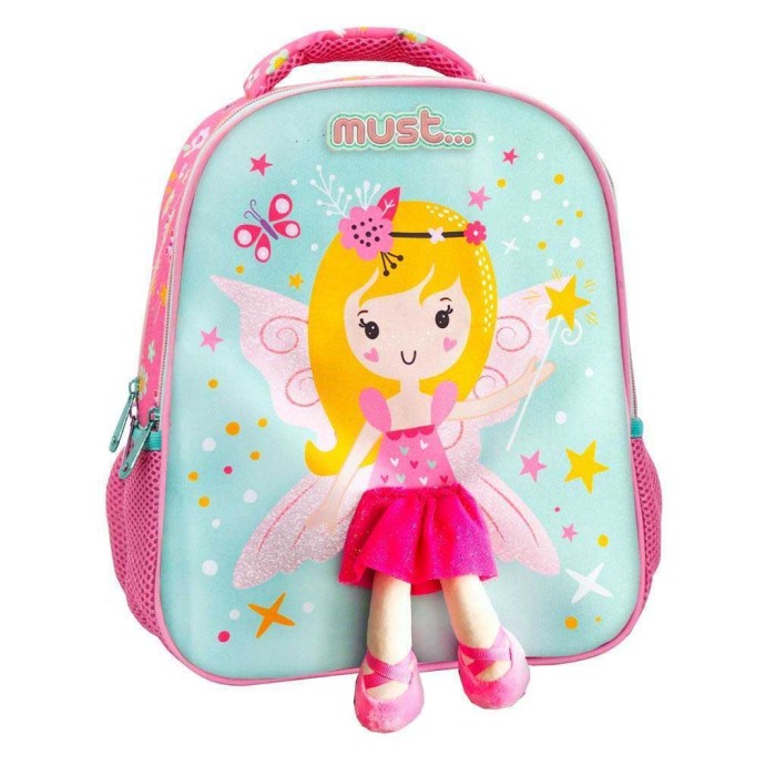 Must Charmy Little Fairy με 2 Θήκες Σχολική Τσάντα Πλάτης Νηπιαγωγείου Πολύχρωμη Μ27 x Π10 x Υ31εκ