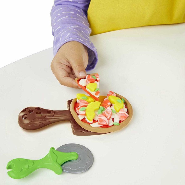 Hasbro Play-Doh Πλαστελίνη - Παιχνίδι Stamp Top Pizza για 3+ Ετών, 5τμχ