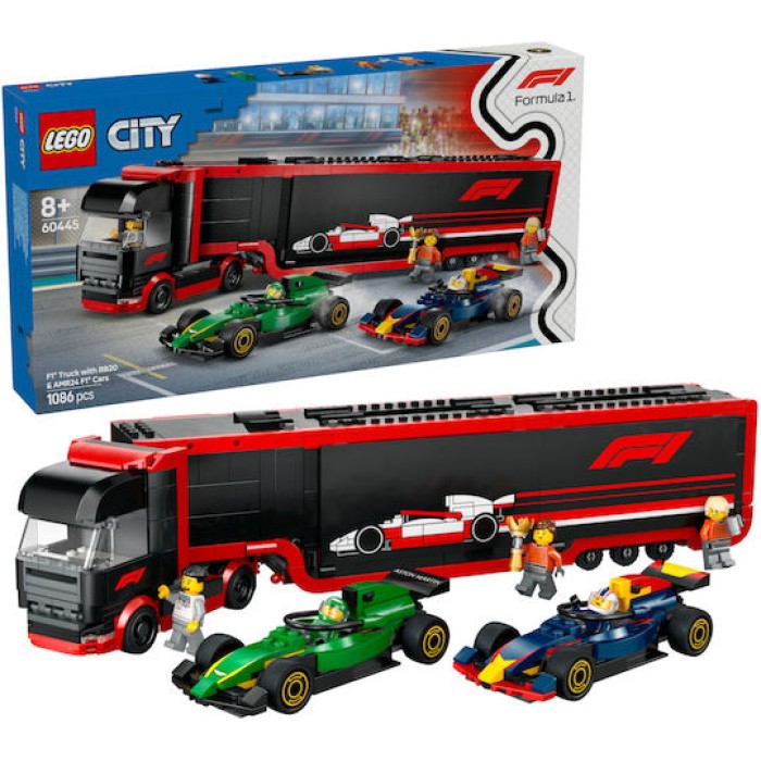 Lego City F1® Truck with RB20 & AMR24 F1® Cars για 8+ Ετών