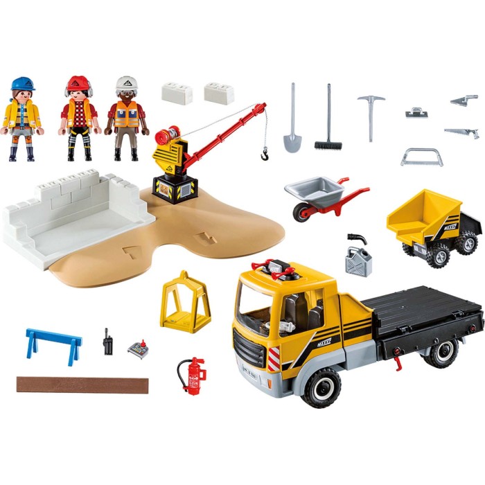 Playmobil City Life Construction Site with Flatbed Truck για 4-10 ετών