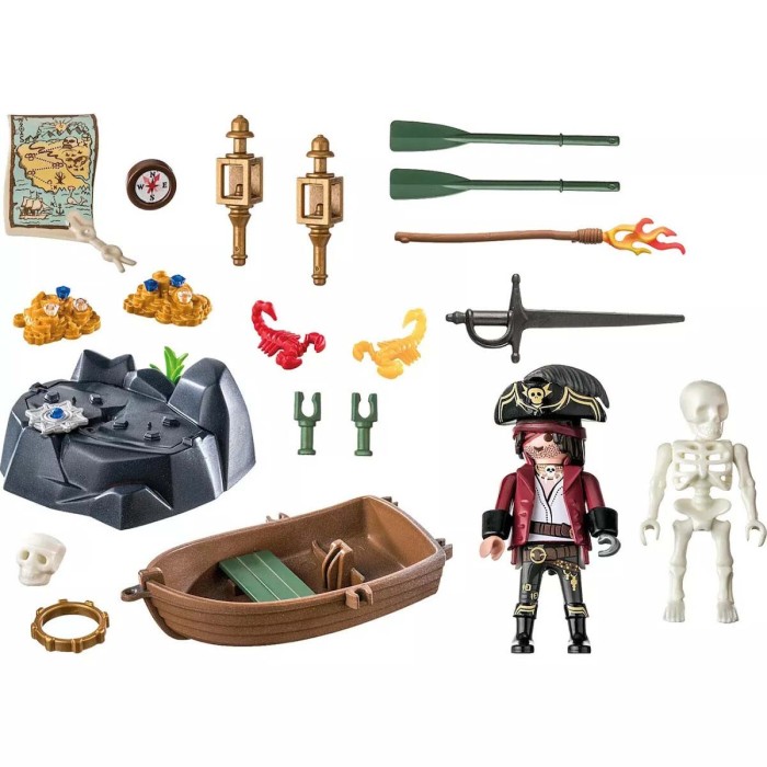 Playmobil Pirates Πειρατής με Βαρκούλα & Θησαυρό για 4-10 ετών
