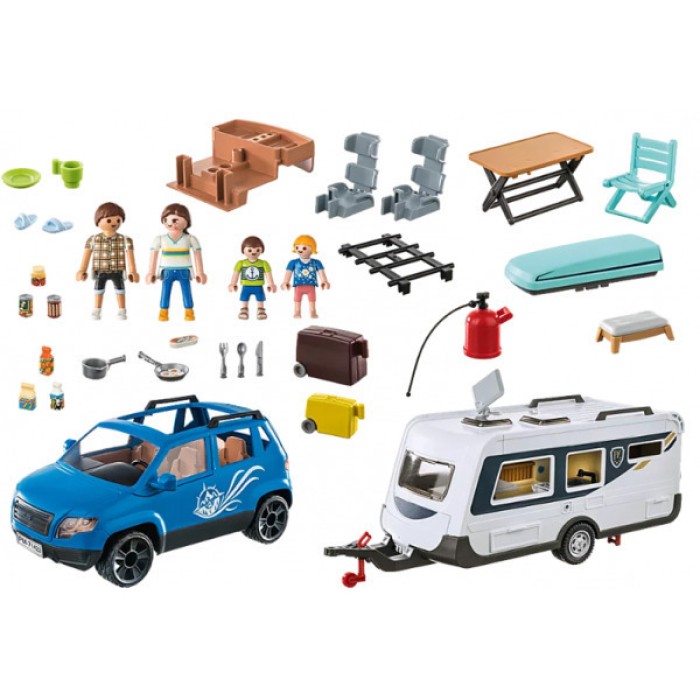 Playmobil Family Fun Οικογενειακές Διακοπές Με Ρυμουλκούμενο Τροχόσπιτο για 4-10 ετών