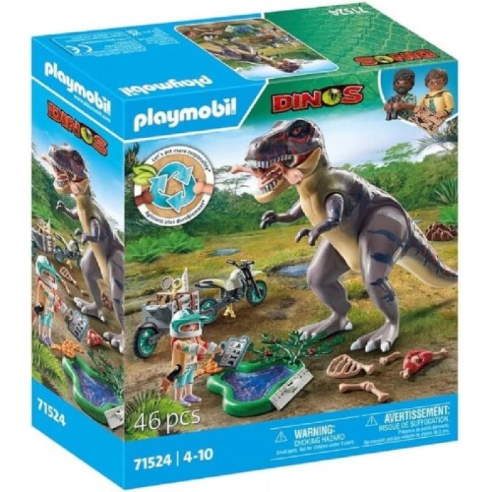 Playmobil Dinos T-Rex και Εξερευνητής με Μοτοσικλέτα