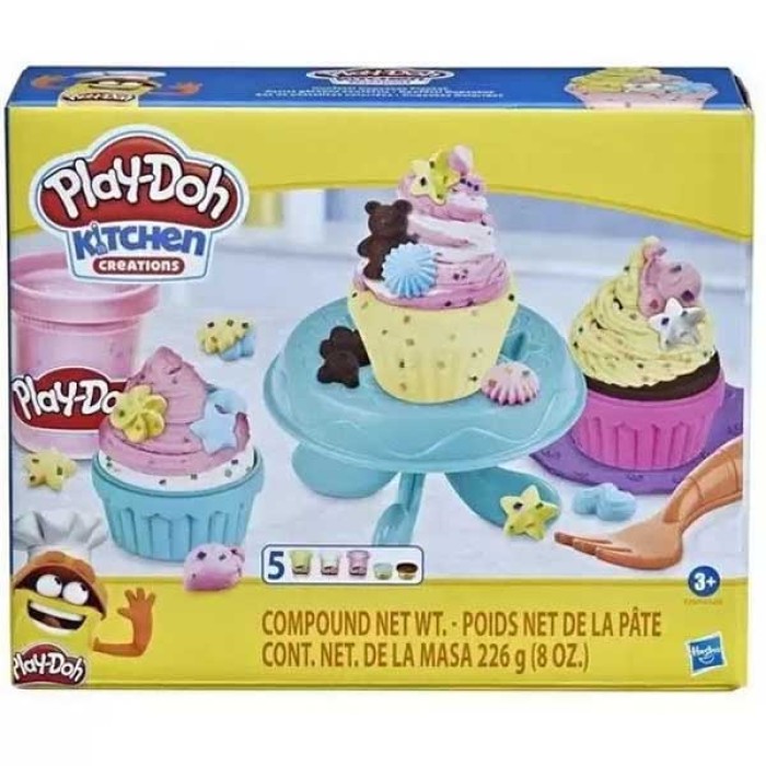 Hasbro Play-Doh Πλαστελίνη - Παιχνίδι Kitchen Kits Cupcakes για 3+ Ετών, 5τμχ