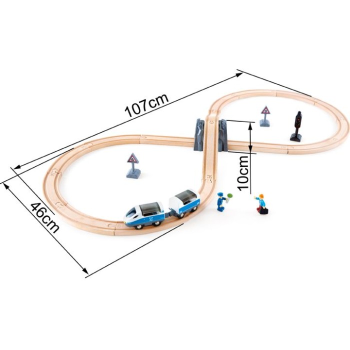 Hape Figure of 8 Safety Set - Κλασσικός Σιδηρόδρομος με Σήμανση 