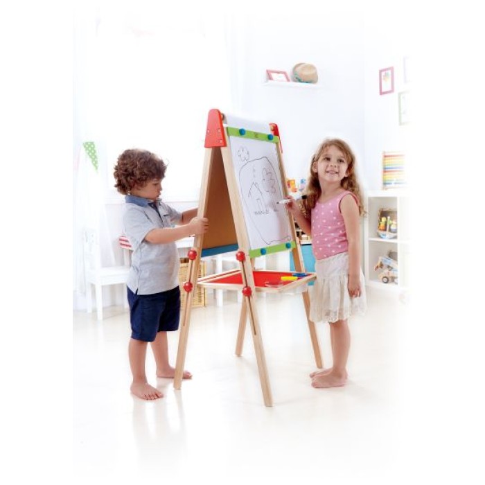 Hape All-in-1 Easel  Πίνακας Καλλιτεχνίας Ρυθμιζόμενος Σε Ύψος Με Δύο Επιφάνειες & Αξεσουάρ 
