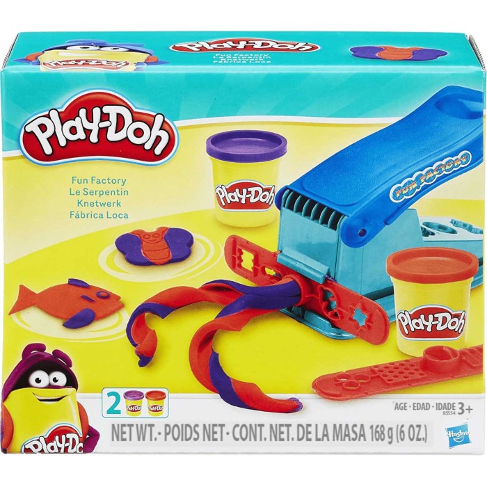 Hasbro Play-Doh 2 Βαζάκια Πλαστελίνης Basic Fun Factory για 3+ Ετών