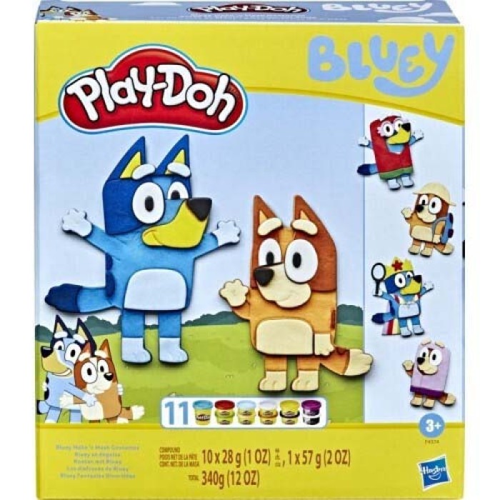 Play-Doh Πλαστελίνη - Παιχνίδι Bluey Make & Mash Costumes για 3+ Ετών, 11τμχ