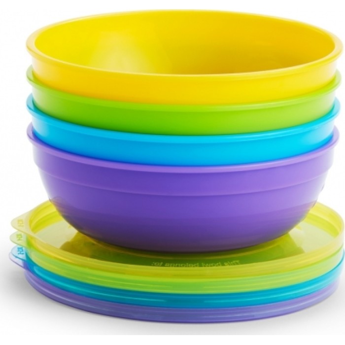 Munchkin Σετ Φαγητού Love-a-Bowls από Πλαστικό με Αντιολισθητική Βάση Πολύχρωμο 10τμχ 